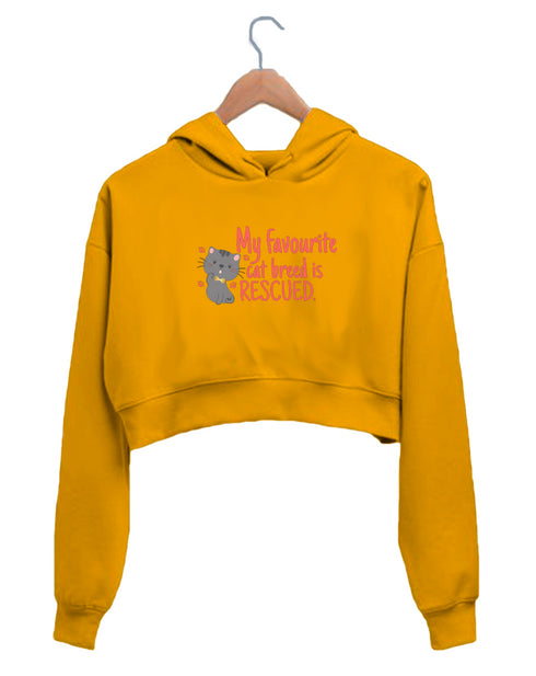 Quirkipedia MY FAVOURITE CAT BREED IS RESCUED Cats Aaramkhor Specials, Womens Crop Hoodies